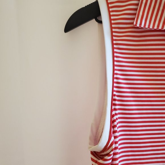 EP Pro Tour Tech Sleeveless Women's Golf Shirt Red and White Stripes Size M - Picture 5 of 12